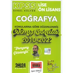 Yargı 2024 KPSS Lise Ön Lisans Coğrafya Konularına Göre 2010-2022 Çözümlü Çıkmış Sorular