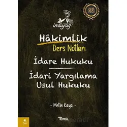 İmtiyaz İdare Hukuku İdari Yargılama Usul Hukuku Hakimlik Ders Notları - Metin Kaya - Temsil Kitap