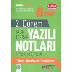 6. Sınıf 2. Dönem 1. ve 2. Yazılı Notları Son Tekrar MasterWork