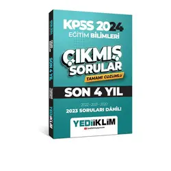 Yediiklim 2024 KPSS Eğitim Bilimleri Son 4 Yıl Tamamı Çözümlü Çıkmış Sorular