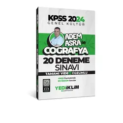 Yediiklim 2024 KPSS Genel Kültür Adem Asra ile Coğrafya Tamamı Video Çözümlü 20 Deneme Sınavı