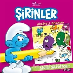 Şirin Salatası Hikayeli Boyama - Şirinler - Kolektif - Pogo Çocuk