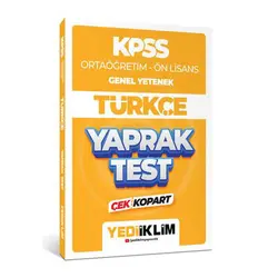 Yediiklim 2024 KPSS Ortaöğretim - Ön Lisans Genel Yetenek Türkçe Çek Kopart Yaprak Test