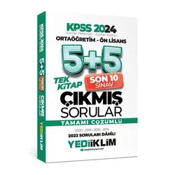 Yediiklim 2024 KPSS Ortaöğretim - Ön Lisans Çözümlü 5+5 Çıkmış Sorular Tek Kitap