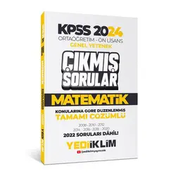 Yediiklim KPSS 2024 Ortaöğretim-Önlisans Matematik Konularına Göre Çıkmış Sorular