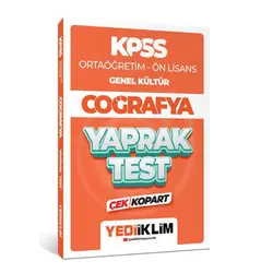 Yediiklim 2024 KPSS Ortaöğretim - Ön Lisans Coğrafya Çek Kopart Yaprak Test