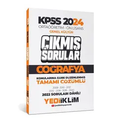 Yediiklim KPSS 2024 Ortaöğretim-Önlisans Coğrafya Konularına Göre Çıkmış Sorular