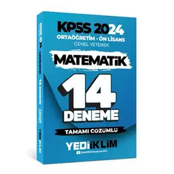 Yediiklim 2024 KPSS Ortaöğretim - Ön Lisans Matematik 14 Deneme Tamamı Çözümlü