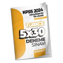 İstikrar Akademi KPSS 2024 Ortaöğretim-Ön Lisans Türkçe 5x30 Deneme Sınavı