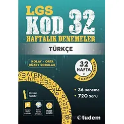 8. Sınıf Türkçe Kod 32 Haftalık Denemeleri - Kolektif - Tudem Yayınları