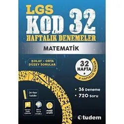 8. Sınıf Matematik Kod 32 Haftalık Denemeleri - Kolektif - Tudem Yayınları