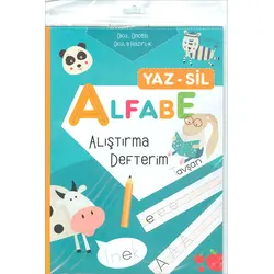 Alfabe Yaz sil Alıştırma Defterim Ecrin Okul Öncesi Yayınları