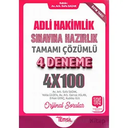 Adli Hakimlik Sınavına Hazırlık Tamamı Karekod Çözümlü 4 Deneme - Safa Sazak - Temsil Kitap
