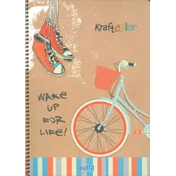 A4 Boy 80 Yaprak Kareli Spiral Kapak Alfa Defter
