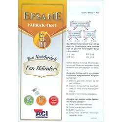 Açı 5.Sınıf Fen Bilimleri Efsane Yaprak Test