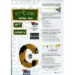 Açı Yayınları YKS AYT Coğrafya Yaprak Test