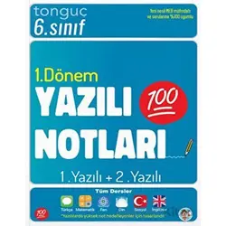 6. Sınıf Yazılı Notları 1. Dönem 1 ve 2. Yazılı Tonguç Akademi