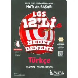 Mutlak Başarı LGS 8.Sınıf Türkçe 12li Hedef Deneme Muba Yayınları