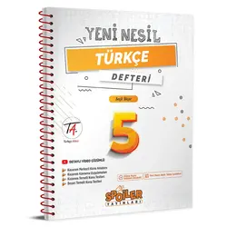 5. Sınıf Yeni Nesil Türkçe Defteri Spoiler Yayınları