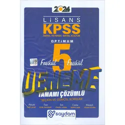 2024 KPSS Lisans Genel Yenek Genel Kültür 5li Çözümlü Deneme Saydam Yayınları