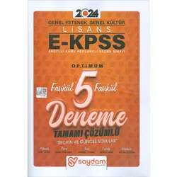 2024 EKPSS Lisans Optimum Fasikül 5 Deneme Çözümlü Saydam Yayınları