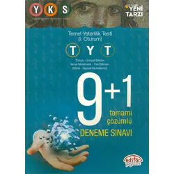 TYT Çözümlü 9+1 Deneme Sınavı (Kampanyalı) Editör Yayınevi
