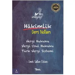 İmtiyaz Vergi Hukuku Vergi Usul Hukuku Türk Vergi Sistemi Hakimlik Ders Notları