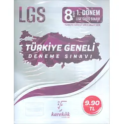 LGS 8.Sınıf 1.Dönem Türkiye Geneli Deneme Sınavı Karekök Yayınları