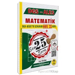 DGS ALES Matematik Son 25 Çıkacak Soru Bankası - Cem Öztürk - Tasarı Eğitim Yayınları
