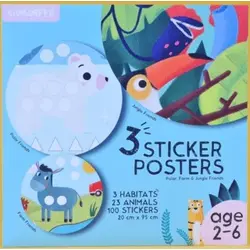 3lü Habitat Sticker Poster Orman, Kutup ve Çiftlik Arkadaşları Kidmosfer