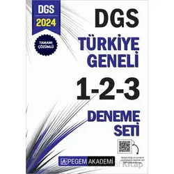 2024 DGS Tamamı Çözümlü Türkiye Geneli 1-2-3 (3lü Deneme Seti) - Kolektif - Pegem Akademi Yayıncılık