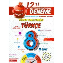 8.Sınıf Nar Türkçe 12 Deneme Sınavı (7 Sarmal + 5 Genel)