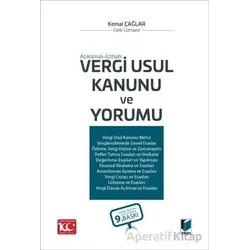Vergi Usul Kanunu ve Yorumu - Kemal Çağlar - Adalet Yayınevi