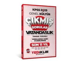 Yediiklim 2025 KPSS Genel Kültür Lisans Vatandaşlık Konularına Göre Son 11 Yıl Çıkmış Sorular