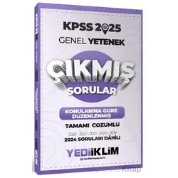 Yediiklim Yayınları 2025 KPSS Genel Yetenek Konularına Göre Düzenlenmiş Çıkmış Sorular