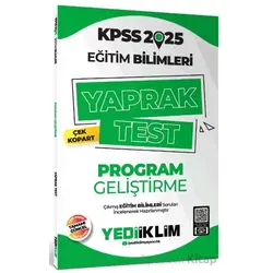 Yediiklim Yayınları 2025 KPSS Eğitim Bilimleri Program Geliştirme Çek Kopart Yaprak Test