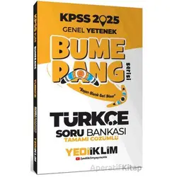 Yediiklim Yayınları 2025 KPSS Genel Yetenek Bumerang Türkçe Tamamı Çözümlü Soru Bankası