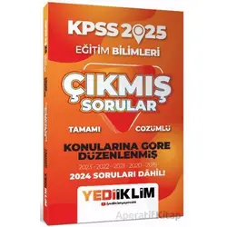 Yediiklim Yayınları 2025 KPSS Eğitim Bilimleri Konularına Göre Düzenlenmiş Çıkmış Sorular