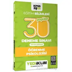 Yediiklim Yayınları 2025 KPSS Eğitim Bilimleri 30 Popüler Öğrenme Psikolojisi Deneme Sınavı