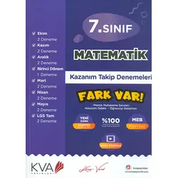 7.Sınıf Matematik Kazanım Takip Denemeleri KVA Yayınları