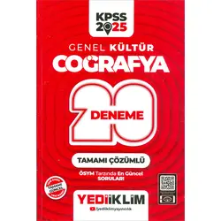 Yediiklim 2025 KPSS Coğrafya Tamamı Çözümlü 20 Deneme