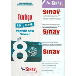 8. Sınıf Türkçe Yaprak Test Sınav Yayınları