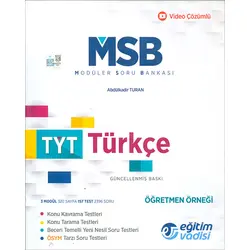 TYT Türkçe MSB Modüler Soru Bankası Video Çözümlü Eğitim Vadisi