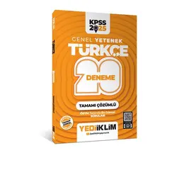 Yediiklim 2025 KPSS Genel Yetenek Türkçe Tamamı Çözümlü 20 Deneme