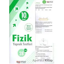 10. Sınıf Fizik Yaprak Testleri Nitelik Yayınları