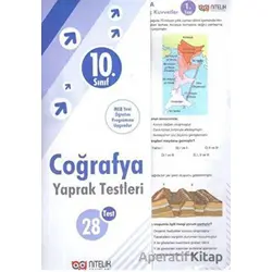 10. Sınıf Coğrafya Yaprak Testleri Nitelik Yayınları
