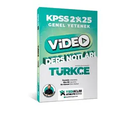 Yediiklim 2025 KPSS Genel Yetenek Atölye Serisi Türkçe Video Ders Notları