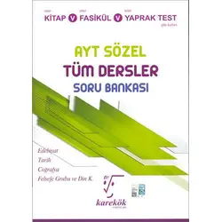 AYT Sözel Tüm Dersler Soru Bankası Karekök Yayınları