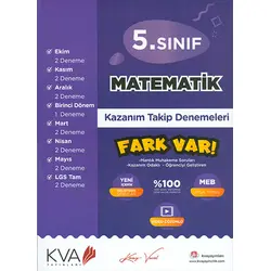 5.Sınıf Matematik Kazanım Takip Denemeleri KVA Yayınları 2024 öncesi müfredat