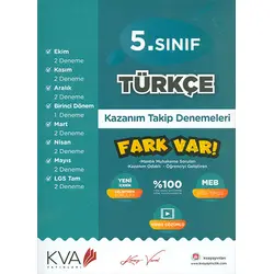 5.Sınıf Türkçe Kazanım Takip Denemeleri KVA Yayınları 2024 öncesi müfredat
